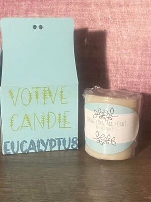 Vela votiva de aromaterapia de eucalipto hecha a mano - Paquete de seis Foto 1 de 2
