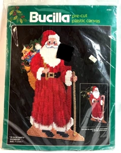 Bucilla YE OLD SANTA kit punto croce fermaporta #61069 tela plastica NOS - Foto 1 di 4