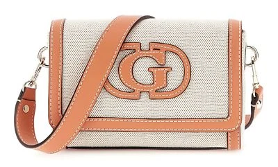 GUESS Sebina Flap Shoulder Bag Umhängetasche Tasche Natural / Orange creme Neu - Bild 1 von 3