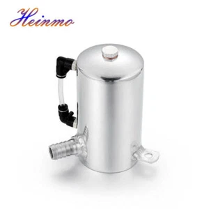 Universal 0.5L Aluminium Oil Catch Can Breather Tank Reservoir 19mm 3/4“ Barbrt - Picture 1 of 6
