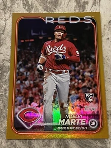 2024 Topps Update Baseball Noelvi Marte Rc Rookie Debut Gold Foil US187 Reds - Bild 1 von 2