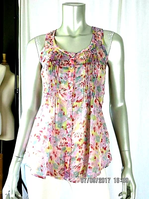 Blusa femenina con botones DELIAS TALLA XS NUEVA SIN ETIQUETAS Poliéster Rosa Transparente Foto 1 de 4