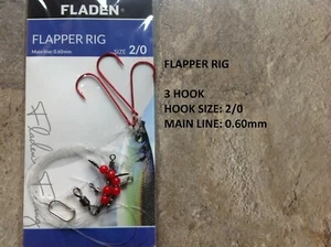 BEACH SEA FISHING FLAPPER RIG 3 HOOK VARIOUS QUANTITES & SIZES AVAILABLE - Picture 1 of 4