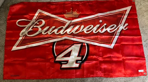 Budweiser NASCAR #4 Double Sided Satin Flag 5’x3’ Kevin Harvick Cover