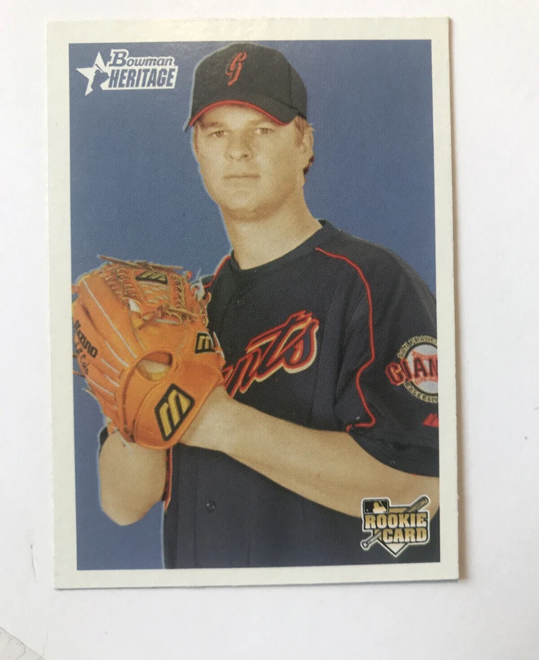 Tarjeta de novato Matt Cain 2006 Bowman Heritage impresión corta #298 Gigantes de San Francisco Foto 1 de 2