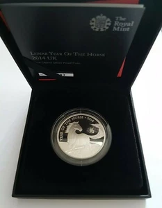 2014 Royal Mint Year of the Horse UK Silver Proof Two Pounds £2 coin | Box & COA - Bild 1 von 10