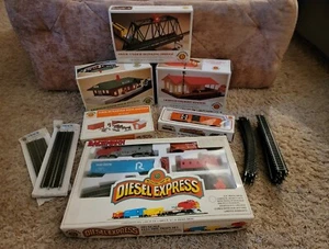 Bachmann Diesel Express Santa Fe HO Scale Electric Train Set Lot Untested - Picture 1 of 7