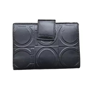 Salvatore Ferragamo Black Leather Card Holder Wallet - Picture 1 of 7