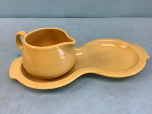 Fiestaware Partial Sugar/Creamer Set Yellow Creamer and Underliner 10”L - Picture 1 of 7