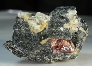 172 KARAT ROTER ZIRKON, BIOTIT UND FELDSPAT PAKISTAN, (Jp-47), - Bild 1 von 6