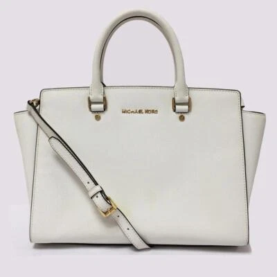 Bolsa satchel Michael by Michael Kors Selma Optic couro branco - Imagem 1 de 4