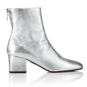 Tamara Mellon Plata Metálica Napa Flash Botines 55mm Tacones $595 NUEVO - Imagen 1 de 4
