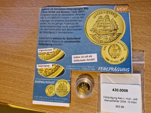 Gold 917 1 gr 10 Wong Fehlprägung siehe beschr - Bild 1 von 5