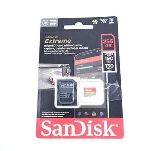 SanDisk 256GB Micro SD SDXC MicroSD TF Class 10 256 GB Extreme PRO 190MB/s - Picture 1 of 3