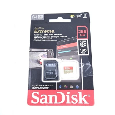 SanDisk 256GB Micro SD SDXC MicroSD TF Class 10 256 GB Extreme PRO 190MB/s - Image 1 of 3