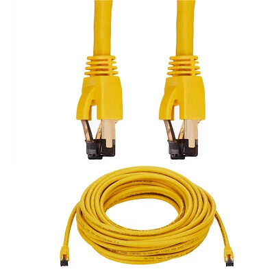 Cat8 Ethernet Cable RJ45 Shielded High Speed 40Gbps Internet Yellow Copper Lot - Image 1 of 4