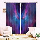 Wolf In Great Night Sky 3D Blockout Photo Print Curtain Fabric Curtains Window
