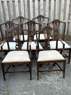 Set Of 7 Georgian Dining Chairs - Image 1 of 4