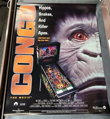 Congo Poster New PROMO Williams Pinball Machine Art Artwork 22 x 28 - Image 1 of 4