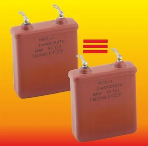 2uF 630V EMPAREJADO PAPEL RUSO EN ACEITE PIO CONDENSADORES DE AUDIO MBGO-1 МБГО-1 - Imagen 1 de 4