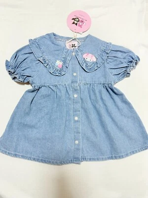Sanrio My Melody Denim Tunic Top Blouse 12-18m Short-sleeve Girls Japan NEW - Image 1 of 4