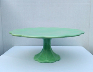 Vtg Martha Stewart by Mail Jadeite Full Size Scalloped 12" Footed Cake Stand