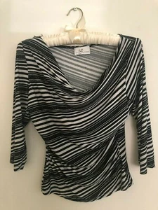 Ladies stylish Black and White Shirt. Animal Stripes. size small. USA brand - Picture 1 of 2