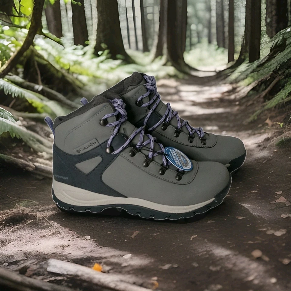 Columbia Yoncalla Womens 9.5 Gray Leather Waterproof Boots Hiking YL1090-008