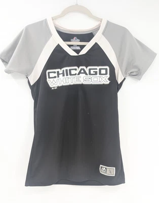Camiseta de béisbol para mujer Majestic Chicago White Sox manga corta cuello en V talla S/M Foto 1 de 4