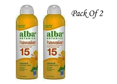 Spray protector solar Alba Botanica, amplio espectro FPS 15, 5 FL oz (paquete de 2) Foto 1 de 4