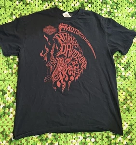 Vtg Y2K Harley Davidson Grim Reaper Shirt Mt Rainier Seattle WA Biker Grunge Xl - Picture 1 of 8