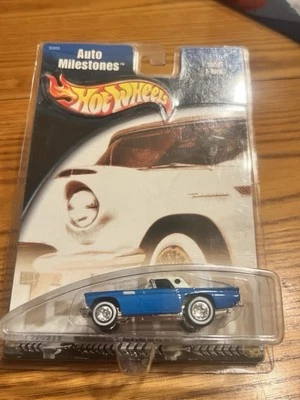 2001 Hot Wheels Auto Milestones Blue 57 T-Bird Thunderbird Real Riders - Image 1 of 4