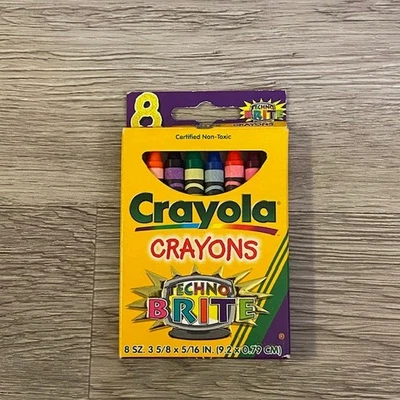 Crayones Crayola Techno Brite de colección 8 quilates 1997 nuevos en caja nuevo stock antiguo Foto 1 de 2