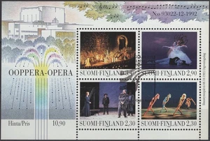 Finland 1993 Mi BL10 - Helsinki Opera - Music - used, First Day of Issue - Picture 1 of 3