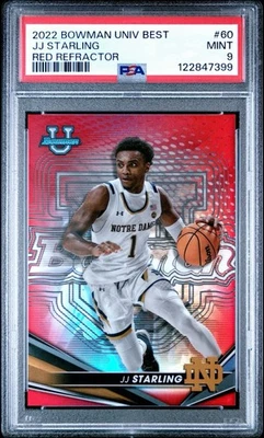 2022 BOWMAN UNIV BEST #60 JJ STARLING /10 RED REFRACTOR POP 1 PSA 9 - Image 1 of 4
