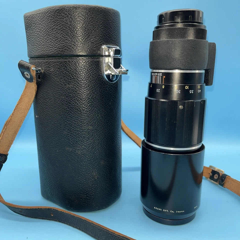 Asahi PENTAX Tele Takumar 300mm F/6.3 MF lens w/ Case Hood Tripod Collar JAPAN - Image 1 of 4