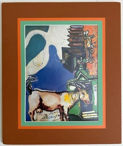 Chagall Hand-signed Print, I and the Village, Matted - Picture 1 of 4