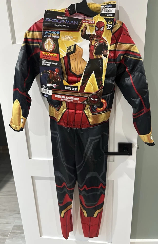 Jazwares Marvel SPIDER-MAN Integrated Suit Light-Up Child Costume L12-14 NO MASK