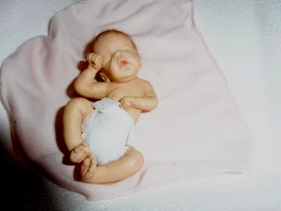 ASHTON DRAKE/SHERRY RAWN ANATOMICALLY CORRECT 4 英寸树脂女宝宝娃娃 — 第 1/4 张图片