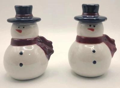 Juego de saleros y pimenteros muñeco de nieve vintage navideño Foto 1 de 4