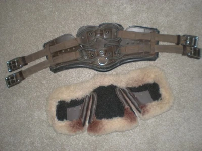 Circunferencia de doma equi suave de cuero marrón Stubben 29 pulgadas Almohadilla de circunferencia de cuero y vellón Foto 1 de 4