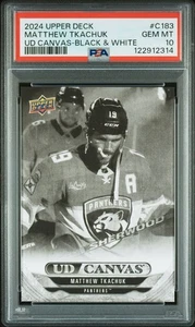 2024-25 Upper Deck Matthew Tkachuk Canvas Black & White PSA 10 Florida Panthers - Picture 1 of 2