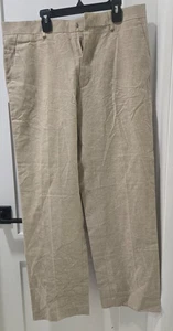 David Taylor Resort klassische Passform Leinen Anzughose khaki 32 x 30 neu mit Etikett - Bild 1 von 2