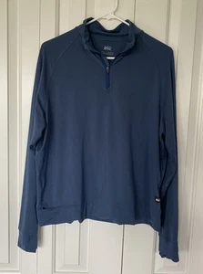 REI Co-OP Womens XL Long Sleeve Quarter Zip Blue Pullover Outdoor Athletic - Picture 1 of 5