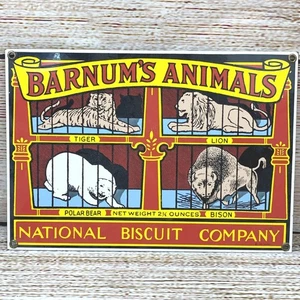 Vintage 1990 Nabisco Barnums Tiere Crackers Blechschild Werbung - Bild 1 von 5