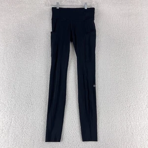 Lululemon Leggings Damengröße 4 schwarz schnell frei volle Länge nicht reflektierend - Bild 1 von 15