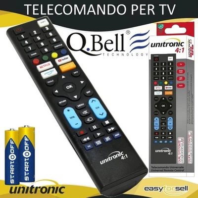 TELECOMANDO TV QBELL UNIVERSALE SCEGLI IL MODELLO TI ARRIVA PRONTO PILE INCLUSE - Immagine 1 di 4