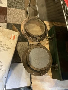Vintage Messing Bullauge Lot 2 PREIS VORSCHLAGEN BITTE ALT UND SCHWER OBO - Bild 1 von 5