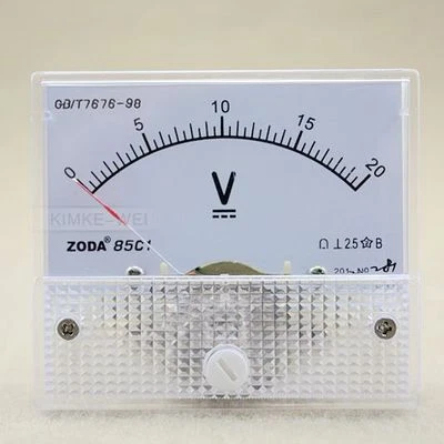 Misuratore voltmetro da pannello di tensione analogico DC 0-20V