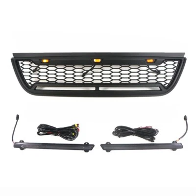 Grelha frontal preta compatível com Ford Explorer 2002-2005 com barra de LED - Imagem 1 de 4